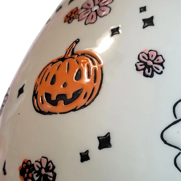 NWT Pink Pastel Ghost Halloween Mug Goblin & Ghoul Ceramic Coffee Cup Summerween - Picture 12 of 16